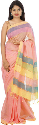 

Devi Handlooms Woven Mangalagiri Handloom Cotton Saree(Pink)