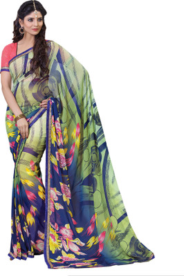

Parisha Printed Fashion Georgette Saree(Blue, Green)