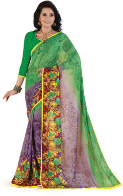 Ridham Sarees Printed Daily Wear Handloom Chiffon Saree(Multicolor)
