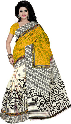 

Party Wear Dresses Printed Fashion Cotton Saree(Yellow)