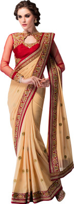 

Brijraj Embroidered Fashion Georgette Saree(Beige)