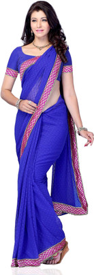 

JTInternational Self Design Fashion Georgette Saree(Blue)