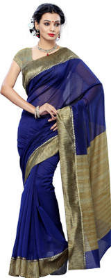 

Mimosa Woven Kanjivaram Cotton Saree(Blue), Navy blue
