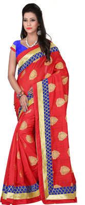 

It's Banii Woven Banarasi Silk Saree(Red)