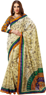 

K D Collection Printed Daily Wear Silk Saree(Multicolor)