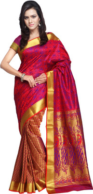 

Varkala Silk Sarees Woven Kanjivaram Silk Saree(Red)
