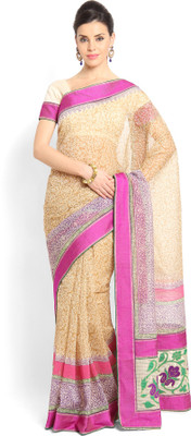 

Soch Embroidered Fashion Cotton Saree(Beige)