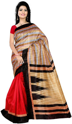 

O Womaniya Printed Bhagalpuri Cotton, Silk Saree(Multicolor)