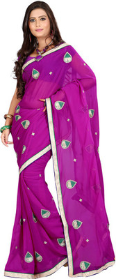 

Ansu Fashion Embroidered Fashion Georgette Saree(Purple)