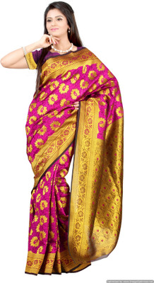 Mimosa Woven Kanjivaram Handloom Art Silk Saree(Pink) available at flipkart for Rs.1499