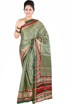 

Anushree Saree Geometric Print Fashion Silk Saree(Multicolor), Green