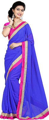 

Party Wear Dresses Solid Fashion Chiffon Saree(Blue)