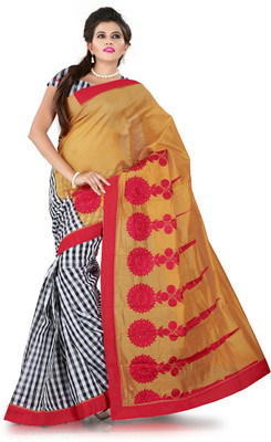 

Weavedeal Embellished, Embroidered Bollywood Cotton, Chanderi Saree(Mustard)