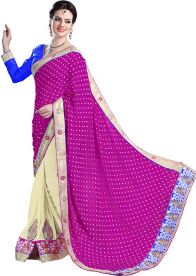 

Stylezone Embroidered Fashion Georgette Saree(Pink)