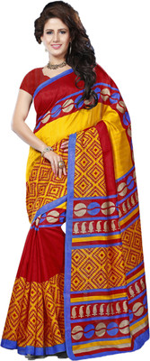 

JTInternational Printed Bhagalpuri Silk Saree(Multicolor)