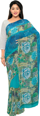 kvsfab Floral Print Daily Wear Poly Georgette Saree(Multicolor)