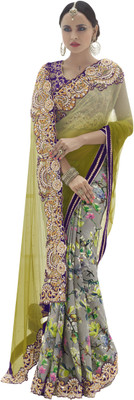 

Khoobee Self Design, Embroidered, Embellished Fashion Satin, Georgette, Net Saree(Dark Green, Grey, Multicolor, Purple)