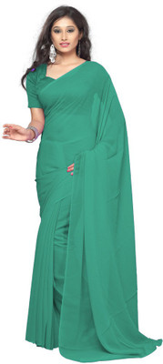 

Surupta Solid Fashion Georgette Saree(Green), Dark green