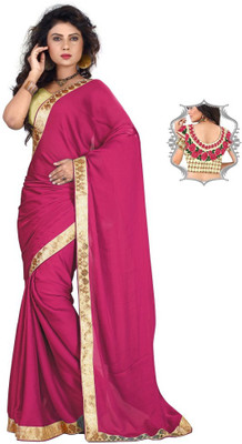 

Stylezone Embroidered Fashion Satin Saree(Pink), Maroon