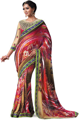 

Indianbeauty Printed, Embroidered Bollywood Pure Georgette Saree(Multicolor)