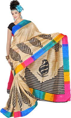 

Kanheyas Printed Daily Wear Handloom Poly Silk Saree(Multicolor)