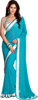 

Sourbh Sarees Solid Fashion Georgette Saree(Light Blue), Turquoise