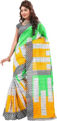 

JTInternational Printed Bhagalpuri Silk Saree(Multicolor)