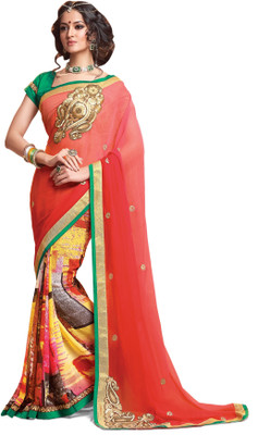

Ridham Sarees Embroidered, Printed Fashion Georgette Saree(Multicolor)