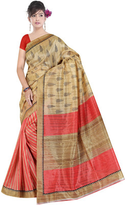 

Parisha Printed Daily Wear Art Silk Saree(Beige, Orange)