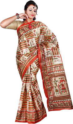 

Anushree Saree Printed Fashion Silk Saree(Multicolor), Pink