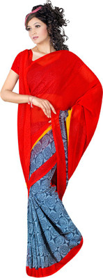 

MannMohh Printed Daily Wear Georgette Saree(Multicolor)