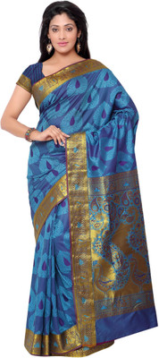 

Varkala Silk Sarees Woven Kanjivaram Art Silk Saree(Light Blue), Sky blue