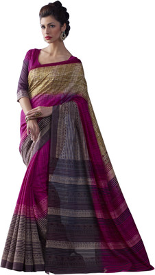 

Sunaina Printed Fashion Cotton Linen Blend Saree(Multicolor)