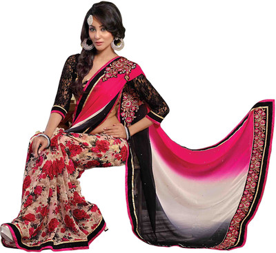 

Khushali Self Design, Embroidered, Embellished Fashion Chiffon, Georgette Saree(Multicolor, Beige, Black), Beige;black;multicolor