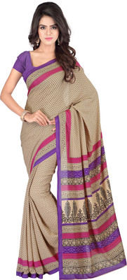 

Goodfeel Floral Print Fashion Crepe Saree(Multicolor), Purple