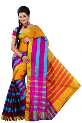

Weavedeal Embellished Banarasi Cotton Saree(Pink)