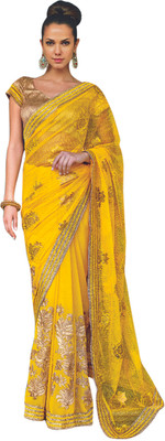 

Vishal Self Design Fashion Chiffon Saree(Yellow)