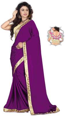 

Stylezone Embroidered Fashion Satin Saree(Purple), Maroon