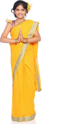 

Bhartiya Paridhan Polka Print Fashion Chiffon Saree(Yellow