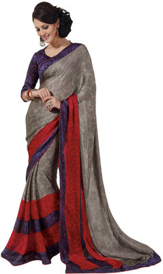 

Indian Wear Online Printed Fashion Pure Chiffon Saree(Multicolor), Multicolor537