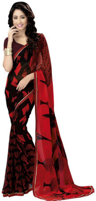 

Kintu Designs Pvt. Ltd. Solid Fashion Chiffon Saree(Maroon, Black), Black;maroon