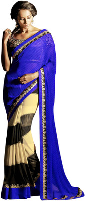 

Dancing Girl Embroidered Bollywood Georgette Saree(Blue)