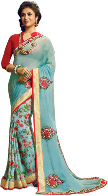 

Ridham Sarees Embroidered, Floral Print Bollywood Georgette Saree(Multicolor)