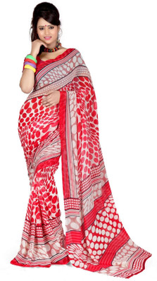 

Cenizas Polka Print Fashion Chiffon Saree(Multicolor), Orange