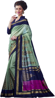 

Sunaina Printed Fashion Cotton Linen Blend Saree(Multicolor)