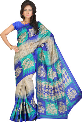 

Khushali Self Design, Printed Fashion Art Silk Saree(Beige, Multicolor)