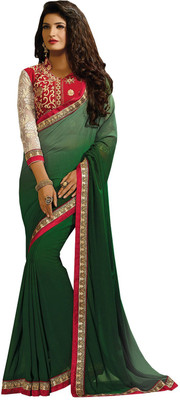 

Lovelylook Embroidered Fashion Georgette Saree(Green), Olive
