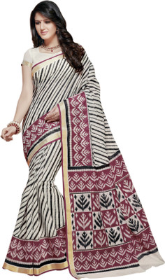

Gian Creations Printed Daily Wear Cotton Saree(Beige)