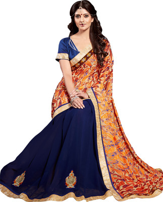 

Khoobee Self Design, Embroidered Fashion Georgette Saree(Multicolor, Blue), Blue;multicolor