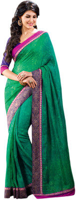 

Vishal Floral Print Bollywood Art Silk Saree(Green)
